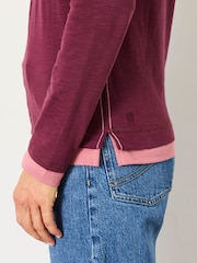 FatFace Mia Plum Purple Henley Top - Image 3 of 6