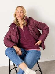 FatFace Mia Plum Purple Henley Top - Image 5 of 6