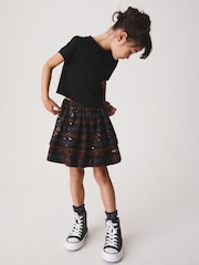 Brown/ Black Sequin Check Rara Skort (3-16yrs) - Image 2 of 8