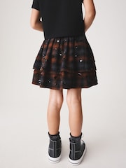 Brown/ Black Sequin Check Rara Skort (3-16yrs) - Image 3 of 8