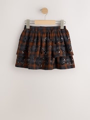 Brown/ Black Sequin Check Rara Skort (3-16yrs) - Image 6 of 8