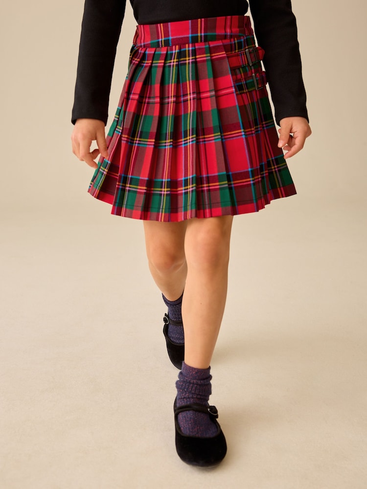 Red/ Green Check Pleated Kilt Skirt (3-16yrs) - Image 1 of 9