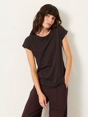 FatFace Ivy Chocolate Brown Short Sleeve T Shirt - Image 1 of 5