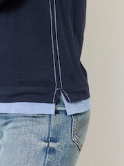 FatFace Mia Navy Henley Top - Image 5 of 6