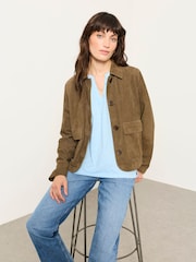 FatFace Aster Pale Blue 3/4 Sleeve V-Neck T-Shirt - Image 3 of 5