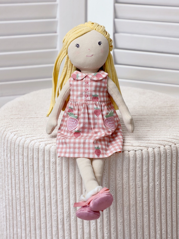 Jojo Maman Bébé Pink Strawberry Ragdoll Toys - Image 1 of 4 Jojo Maman Bébé Pink Strawberry Ragdoll Toys - Image 1 of 4