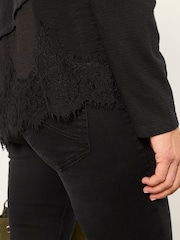 FatFace Fern Black Lace Trim T-Shirt - Image 3 of 5