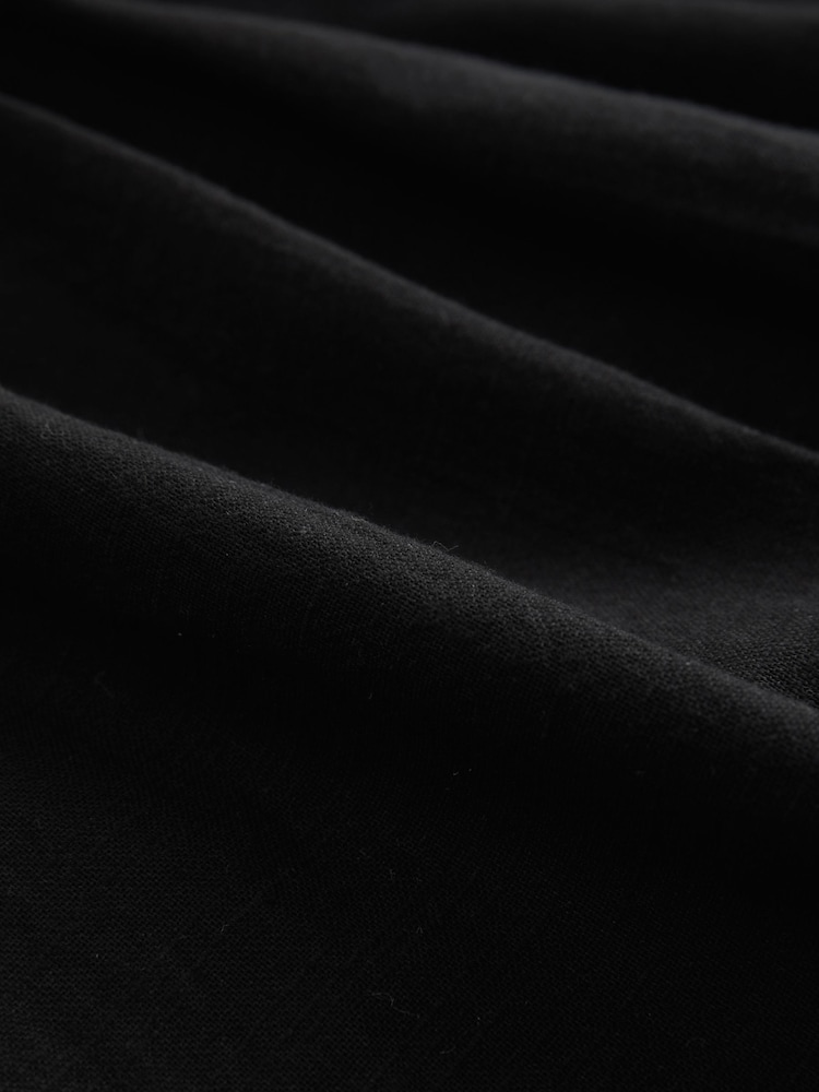 Black V-Neck Puff Sleeve Mini Dress - Image 2 of 3 Black V-Neck Puff Sleeve Mini Dress - Image 2 of 3