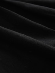 Black V-Neck Puff Sleeve Mini Dress - Image 6 of 7