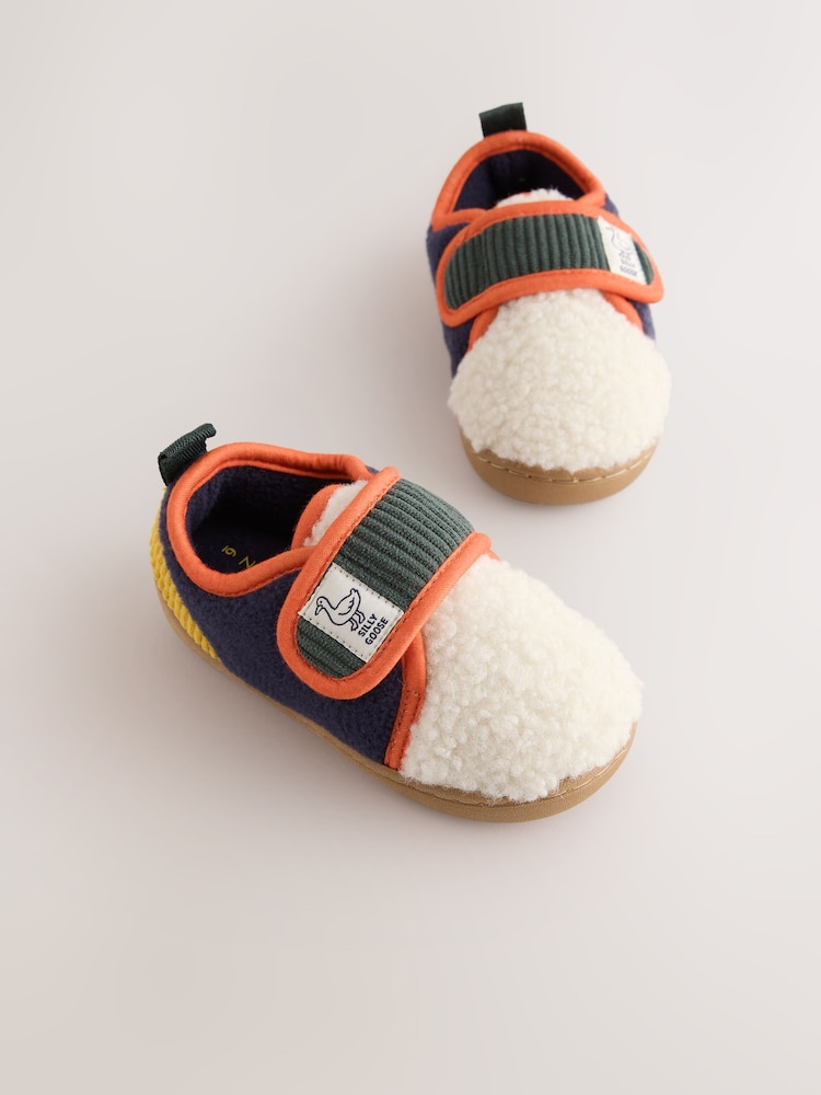 Neutral Colourblock Touch Fastening Cupsole Slippers - Image 1 of 5 Neutral Colourblock Touch Fastening Cupsole Slippers - Image 1 of 5