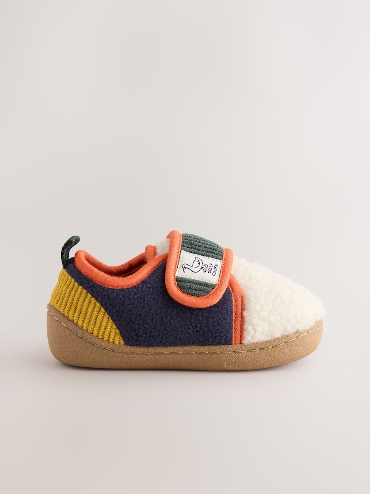 Neutral Colourblock Touch Fastening Cupsole Slippers - Image 2 of 5 Neutral Colourblock Touch Fastening Cupsole Slippers - Image 2 of 5