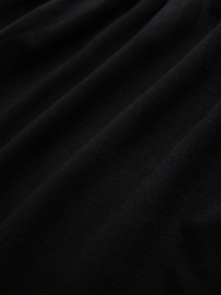 Black Jersey Mini Shirred Dress - Image 3 of 3