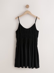Black Jersey Mini Shirred Dress - Image 5 of 7