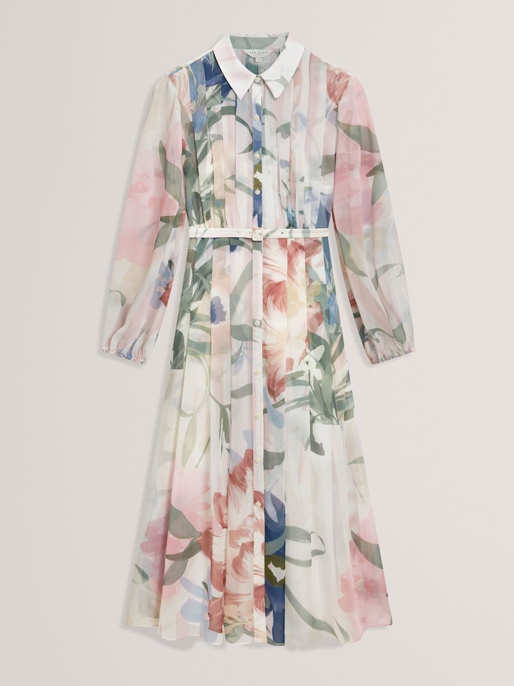Ted Baker Pleated Midi Printed Shirt Dress - Bild 6 von 6