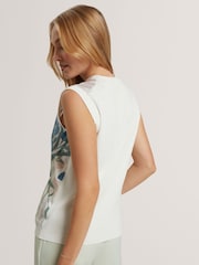 Ted Baker Pink Printed Woven Front Tank - Image 2 of 6