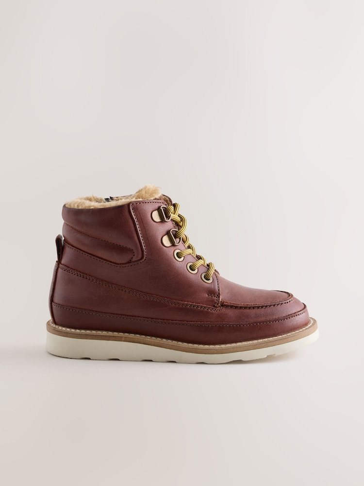 Tan Brown Leather Lace Up Boots - Image 2 of 5 Tan Brown Leather Lace Up Boots - Image 2 of 5