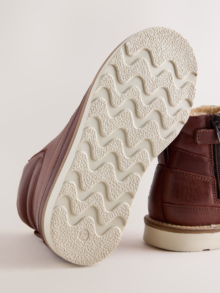 Tan Brown Leather Lace Up Boots - Image 5 of 5 Tan Brown Leather Lace Up Boots - Image 5 of 5