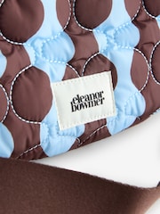 Eleanor Bowmer Blue/Brown Quilted Nylon Sling Cross-Body Bag - Image 4 of 5