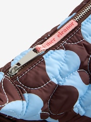 Eleanor Bowmer Blue/Brown Quilted Nylon Sling Cross-Body Bag - Image 5 of 5