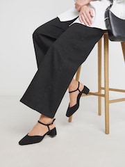 JD Williams Black Wide Fit Two Part Heeled Shoes - Image 4 of 4