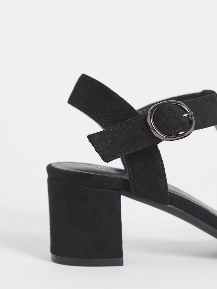 JD Williams Black T-Bar Heeled Sandals - Image 4 of 4