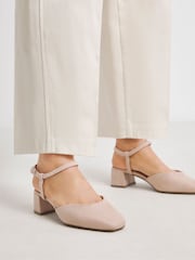 JD Williams Pink Extra Wide Fit Two Part Heeled Shoes - Image 3 of 4