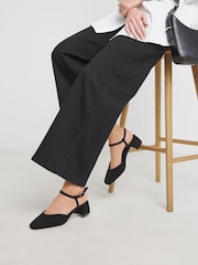 JD Williams Black Extra Wide Fit Two Part Heeled Shoes - Image 1 of 4