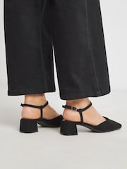 JD Williams Black Extra Wide Fit Two Part Heeled Shoes - Image 2 of 4