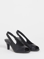 JD Williams Black Extra Wide Fit Peep Toe Heeled Sandals - Image 3 of 4