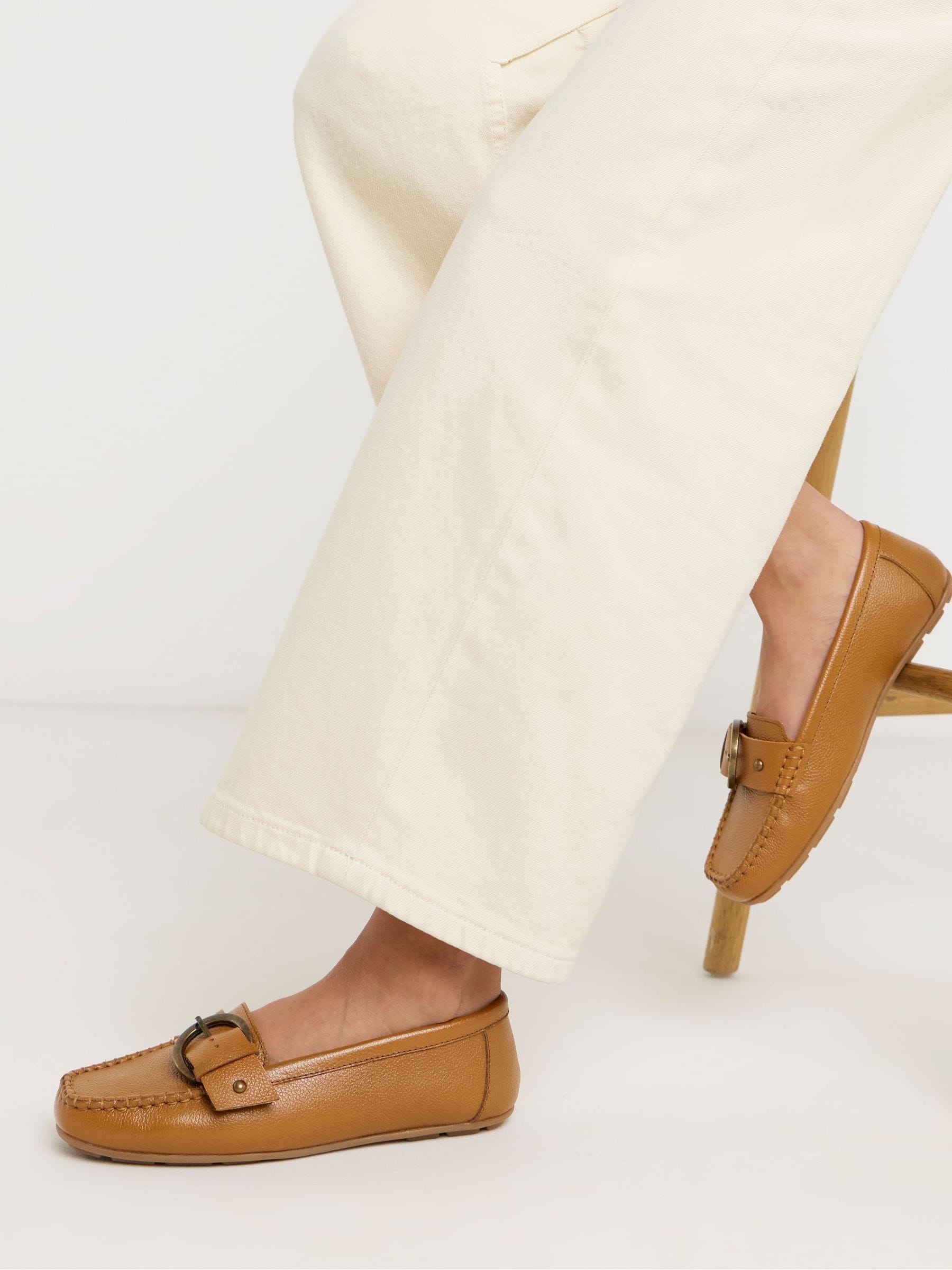 Buy JD Williams Nude Wide Fit Leather Driving Moccasins from the
