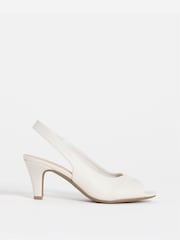 JD Williams Cream Extra Wide Fit Peep Toe Heeled Sandals - Image 2 of 4