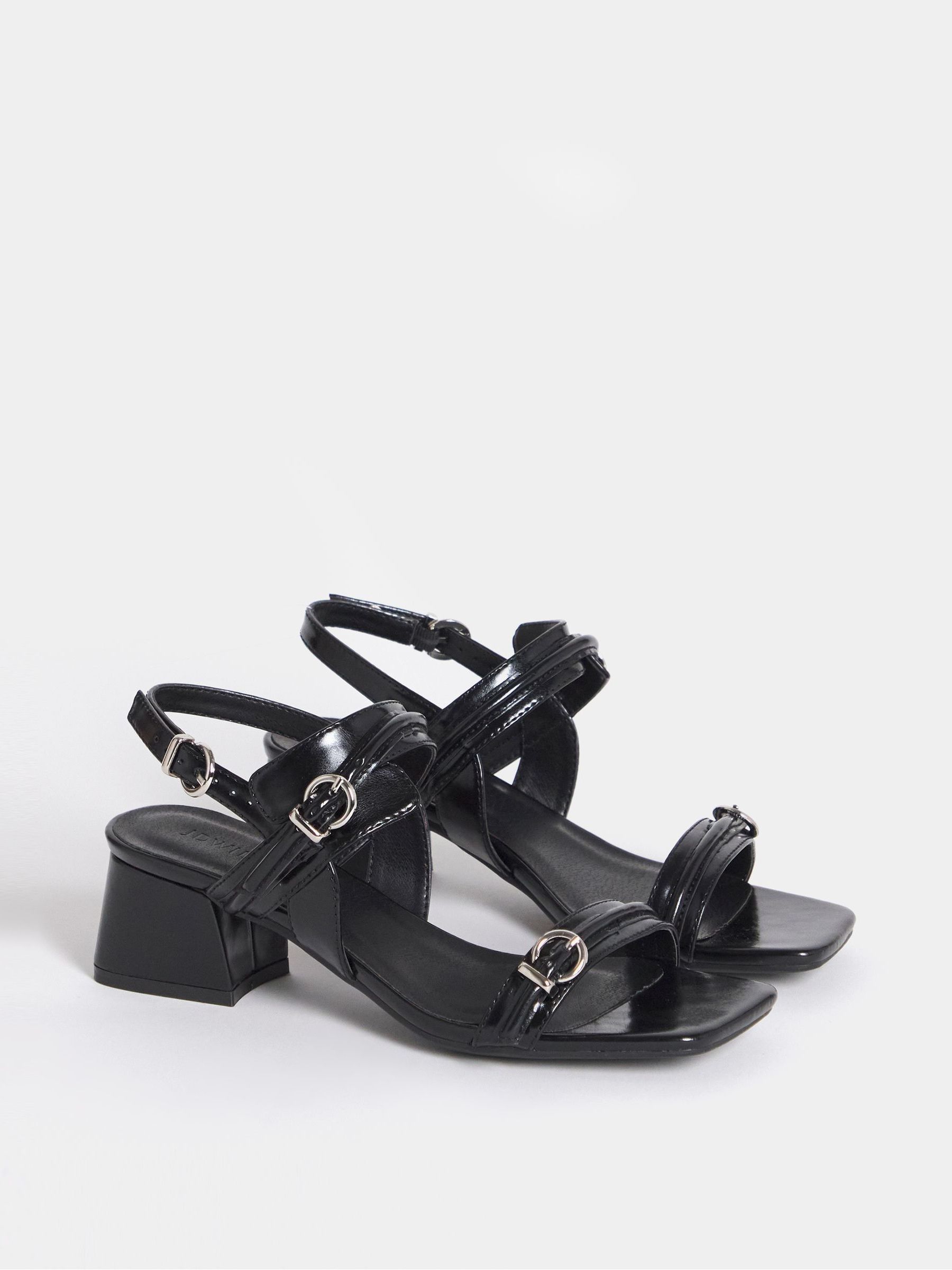 Buy JD Williams Black Extra Wide Fit Two Strap Buckle Sandals from