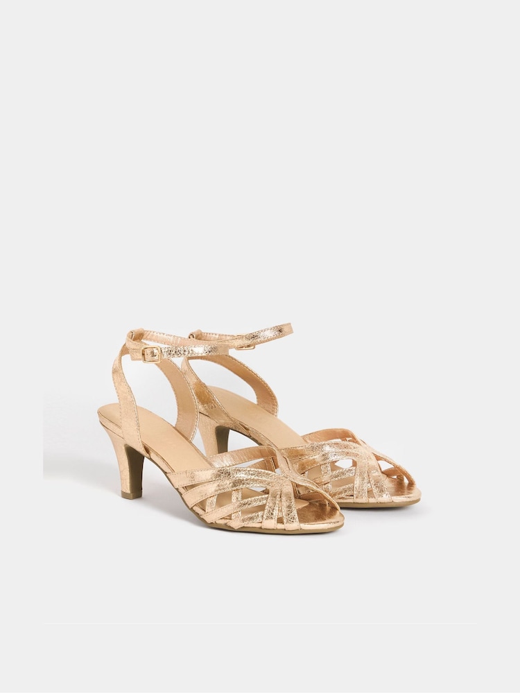 JD Williams Pink Wide Fit Cage Upper Heeled Sandals - Image 3 of 3 JD Williams Pink Wide Fit Cage Upper Heeled Sandals - Image 3 of 3