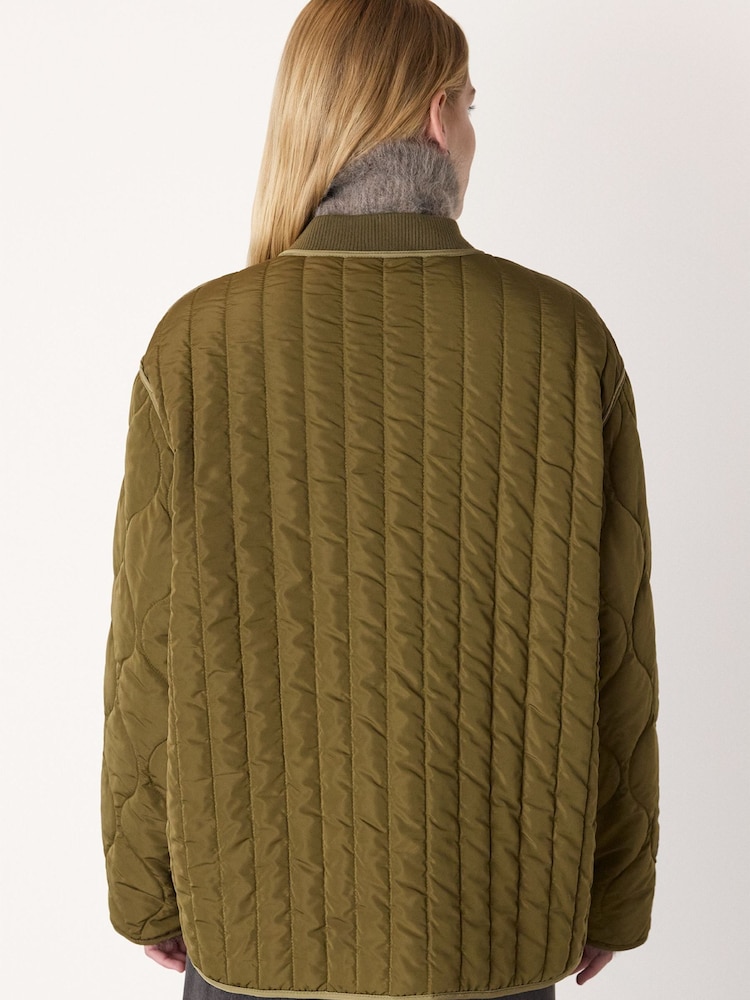Whistles Green Reversible Quilted Jacket - Image 2 of 5 Whistles Green Reversible Quilted Jacket - Image 2 of 5