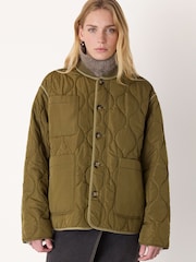 Whistles Green Reversible Quilted Jacket - Image 4 of 5