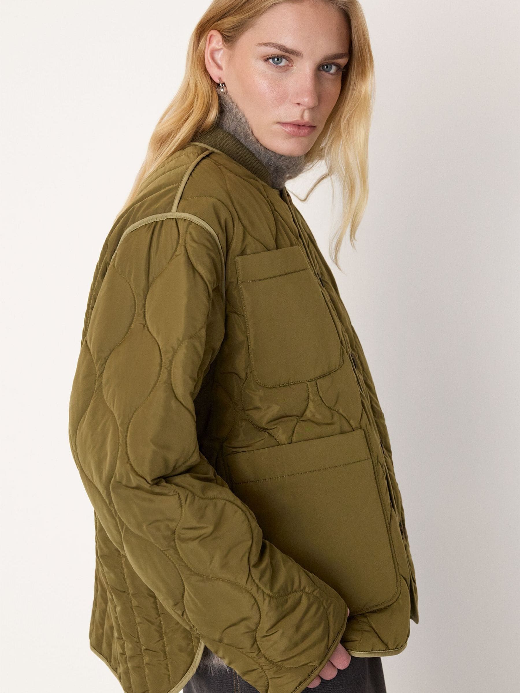 Buy Whistles Green Reversible Quilted Jacket from Next USA