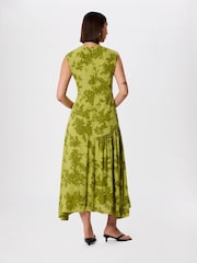 Whistles Green Floral Asymmetric Dress - Image 4 of 6