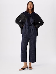 Whistles Blue Grid Print Sleeveless Jumpsuit - Image 3 of 5