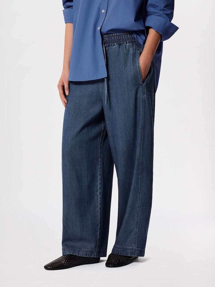 Whistles Blue Casual Denim Barrel Trousers - Image 2 of 6