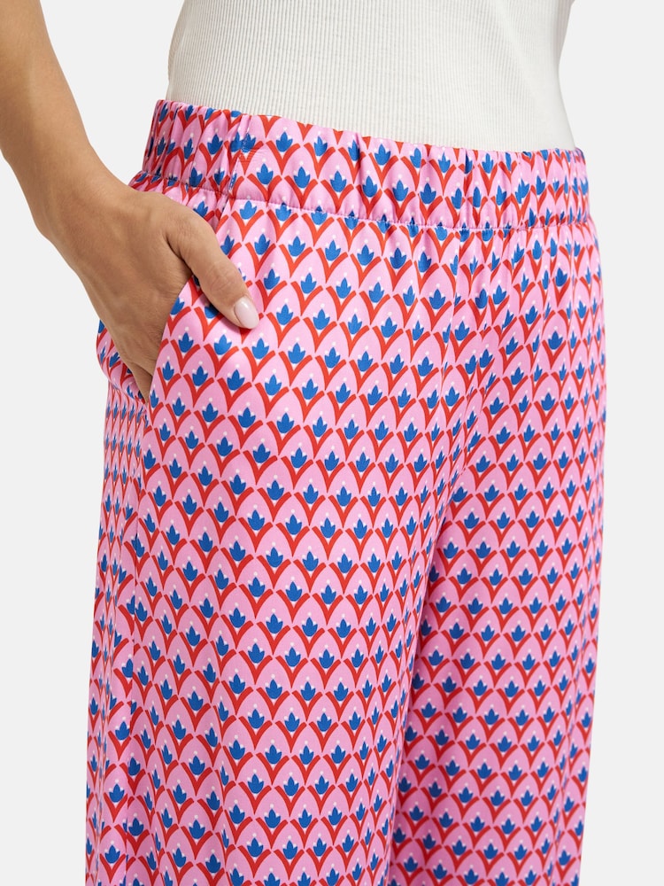 Smith & Soul Pink Printed Wide Leg Trousers - Image 4 of 4
