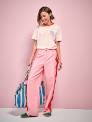 Eleanor Bowmer Pink/Red Wave Straight Leg Jeans - Image 4 of 6