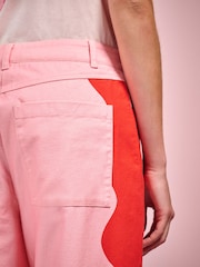 Eleanor Bowmer Pink/Red Wave Straight Leg Jeans - Image 6 of 6