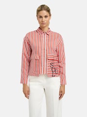 Smith & Soul Orange Striped "SOUL" Slogan Pocket Blouse - Image 2 of 7