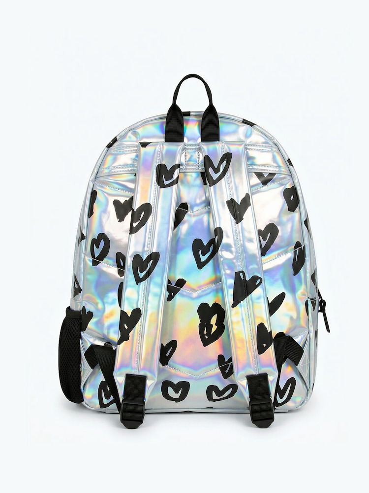 Hype Silver Holographic Scribble Heart Backpack - Image 2 of 4