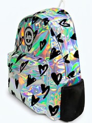 Hype Silver Holographic Scribble Heart Backpack - Image 3 of 4