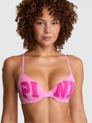 Victoria's Secret Pink Pink Lollipop Logo Push Up Bra - Image 1 of 2
