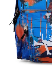 Hype Blue Multi Graffiti Skull Backpack - Image 4 of 4