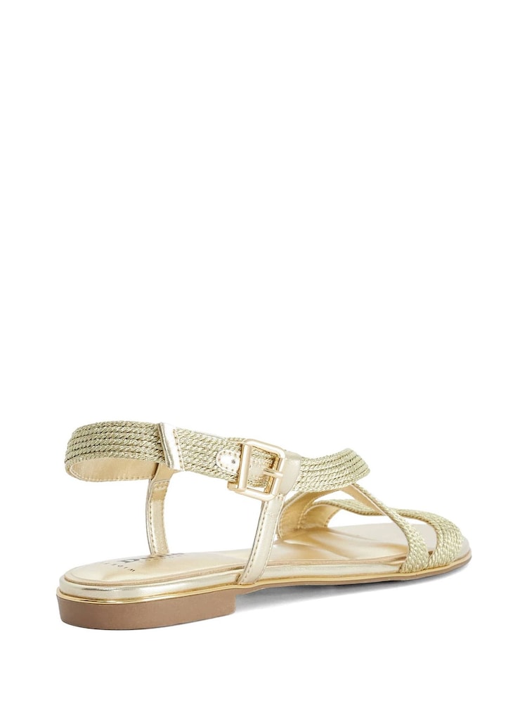 Dune London Metallic Wide Fit Lope Casual Sandals - Image 2 of 5 Dune London Metallic Wide Fit Lope Casual Sandals - Image 2 of 5