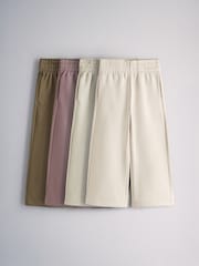 The Set 4 Pack Wide Leg Joggers Dark Green/Light Green/Purple/Light Brown - Image 1 of 7