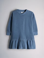 The Set Long Sleeve Washed Heavyweight Jersey Dresses 2 Pack Blue/Chocolate Brown - Image 7 of 10